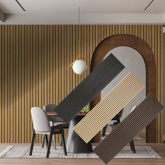 OEM Custom Modern Eco-Friendly Acoustic Wall Panel Decoration MDF Wood Veneer Wall Paneling Custom Acoustical Wall Panels-海智集-