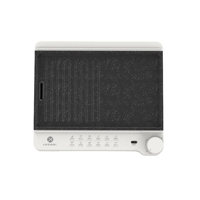 High-power fast grilling light oil less smoke electric oven Korean barbecue for home use non-sticking electric grill pan-海智集-