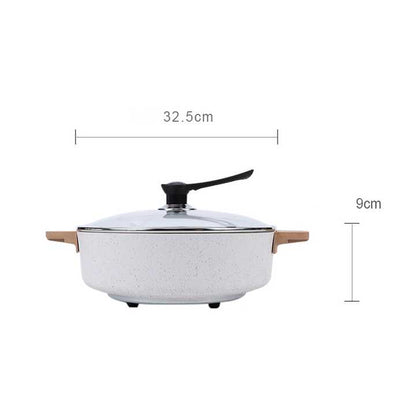 The Rock Best Wok to Use on Electric Stove Aluminum White OEM HOT Pot Tempered Glass Round PF Household Stamping Lazy Noodle Pot-海智集-
