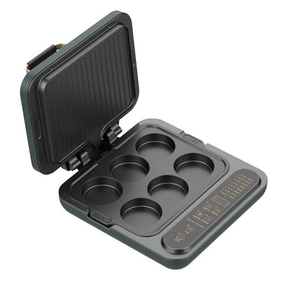 Electric Grill 2100W Multifunction Portable Home Foldable Non-Stick Split Pot Smokeless Barbecue Pan electric griddle pan-海智集-
