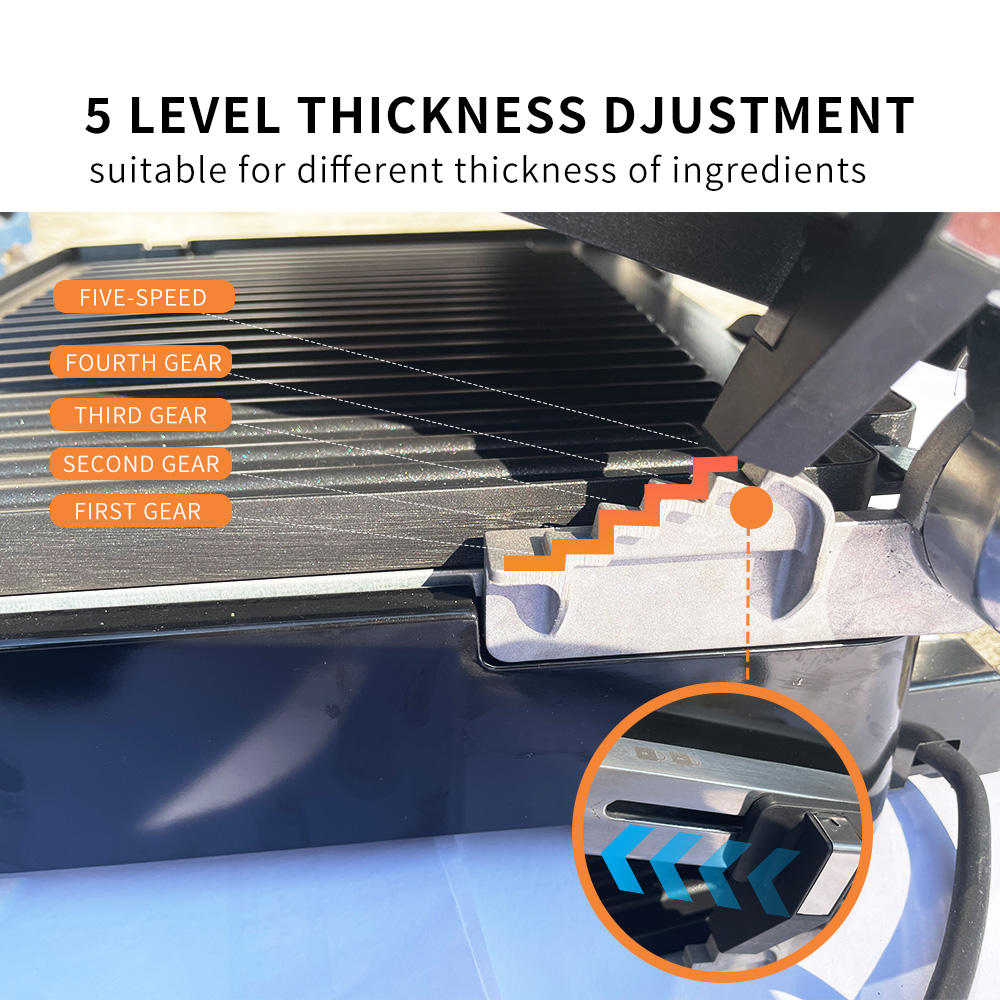 2000 W high power Electric Contact Grill Panini Press Smokeless Steak Machine Sandwich maker Non-stick BBQ Electric Grill-海智集-