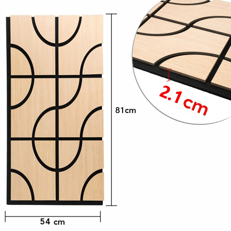Interior Decor Acoustic Wood Slat Wall Panels with Veneer Finish Polyester Acoustic Panels for Sound Absorption for Apartments-海智集-
