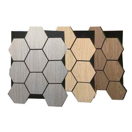 Acoustic Wood Panels Eco-Friendly Noise Reduction Hexagon Design for Wall Ultra Thick Wall Decor for Office Apartment Hotel-海智集-