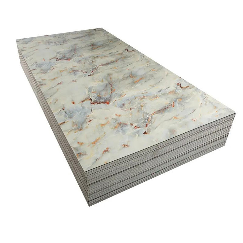 High Quality Waterproof Bedroom Living Room Pvc Marble Sheets Uv Decorative Pvc Panel Wall Custom Pvc Wall Panel-海智集-
