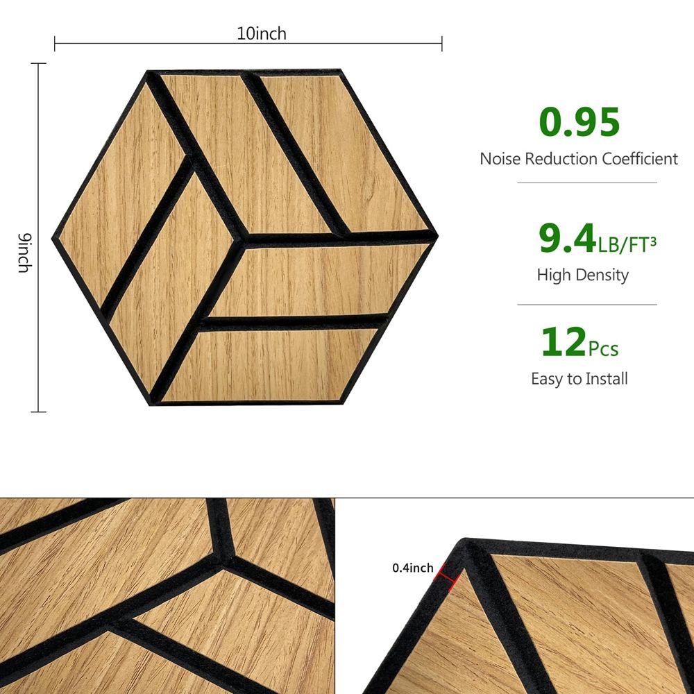 The newly designed hexagonal acoustic wood Mdf slat hotel wall panels for sound insulation decoration-海智集-