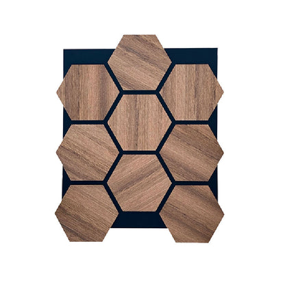 Easy to Install Hexagon Acoustic Wood Panels Modern Sound Absorbing Wall Decor for Conference Room Studio and Living Room-海智集-