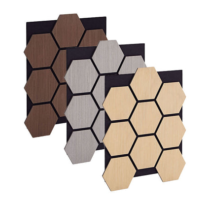 High Quality Decorative Hexagonal Acoustic Wall Panel MDF Flat Noodles Wall Covering for Noise Reduction-海智集-
