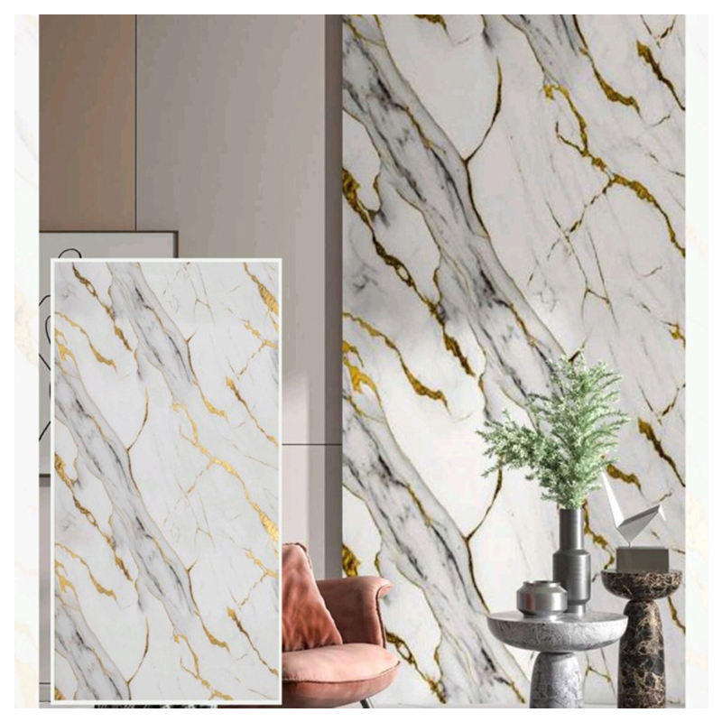OEM Waterproof Flame Retardant Pvc Marble for Wall Panel Interior Design Uv Marble Wall Board Custom Pvc Wall Decor Panel-海智集-