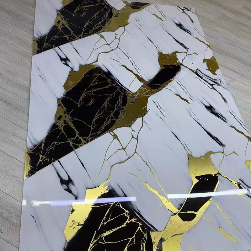 Hot Sale Modern PVC Marble Sheet Wall Panel High Gloss Waterproof Indoor Decor UV Board for Moisture-Proof Apartments-海智集-