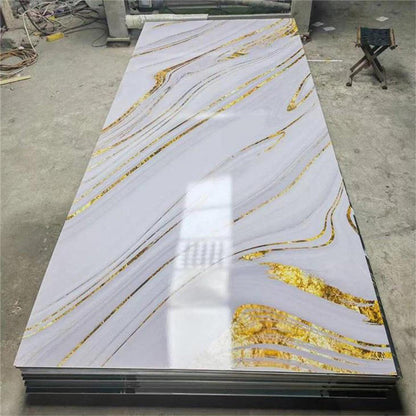 High Quality Bedroom Living Room 3d Uv Marble Sheet Lightweight Marble Wall Panel Easy Installation Custom Pvc Wall Panel-海智集-