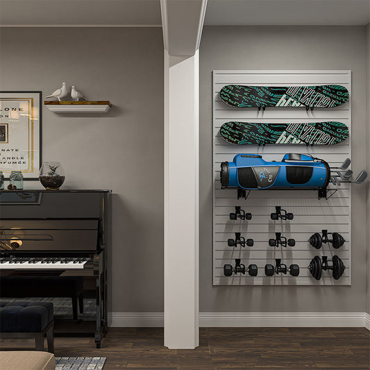 OEM Garage Tool Wall Storage Shelf Interior Living Room Custom Waterproof Wpc Slat Wall Storage Panels