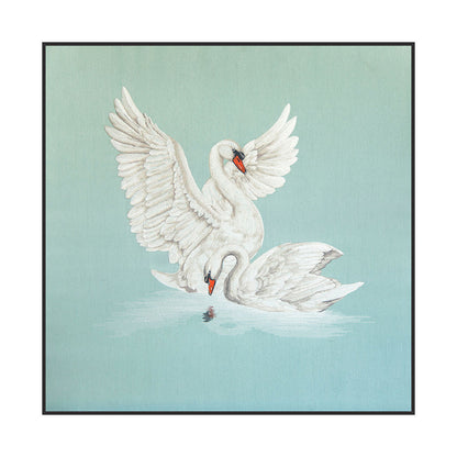 Elegant Swan Embroidery Art Painting Premium Hand Stitched Tapestry Wall Painting for Luxurious Home Wedding Gift-海智集-