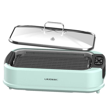 Multi-functional 2 In 1 Electric Bbq Grill heat evenly With Hot Pot Smokeless Indoor Electric Bbq Grills-海智集-
