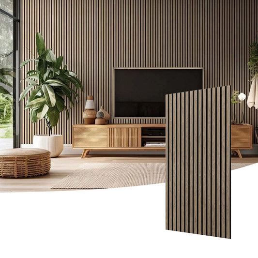 1200mmx600mm Interior Wood Veneer Slatted Wall Panels Custom Modern Acoustic Wood Wall Panels-海智集-