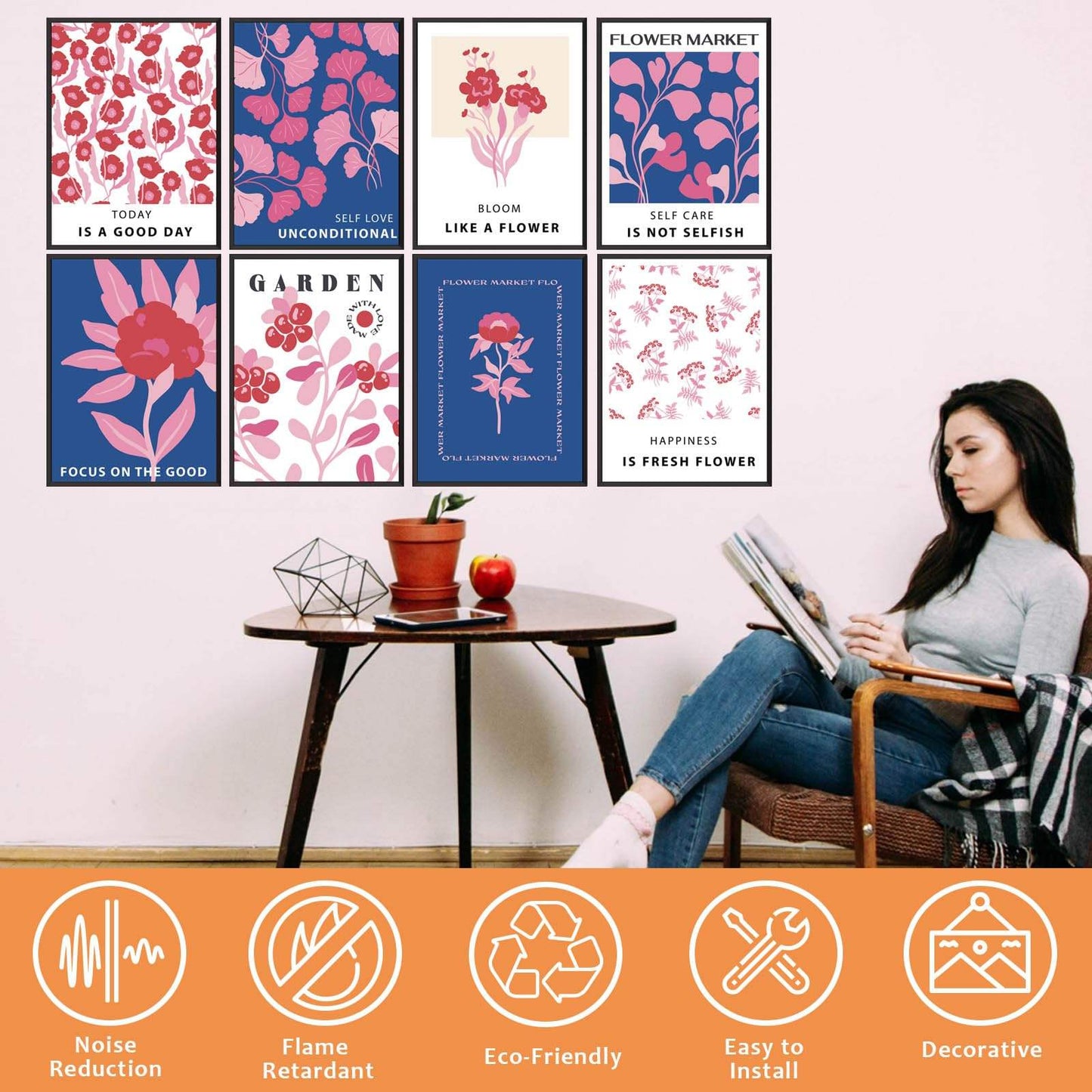 Easy Install Self Adhesive Polyester Art Acoustic Panel for Office Home Studio-海智集-