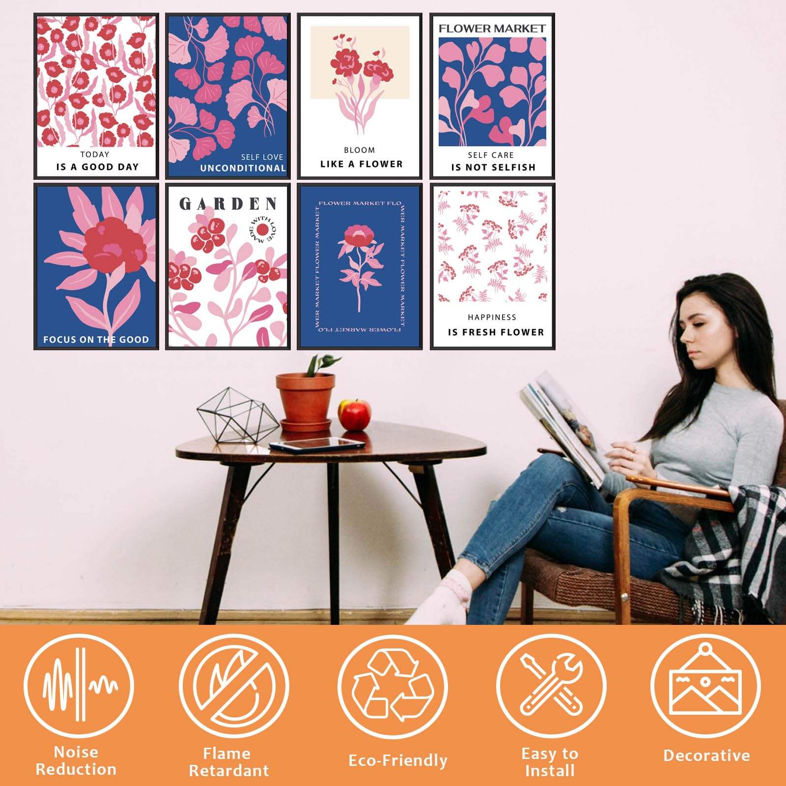 Easy Install Self Adhesive Polyester Art Acoustic Panel for Office Home Studio-海智集-