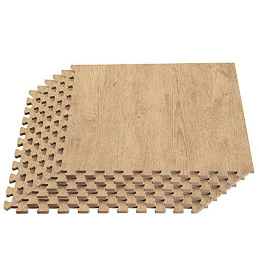 Factory Price Waterproof Wood Grain Foam Floor Tiles Protective Flooring for Garage Basement-海智集-