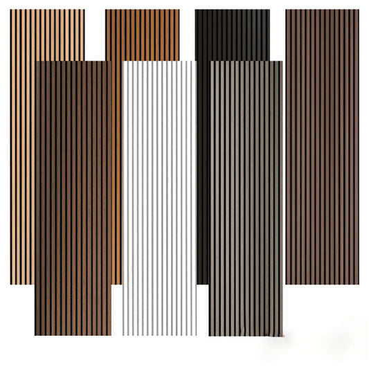 High Quality Modern Interior Acoustic Wall Panel Decoration MDF Wood Slats Wall Panels Custom Size Acoustic Wood Wall Panel-海智集-