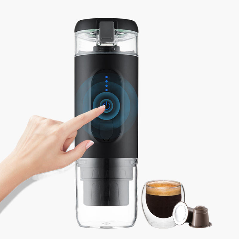 Electric Travel Espresso Machine Portable self heating American Coffee latte Maker Compatible with Coffee powder and Capsules-海智集-