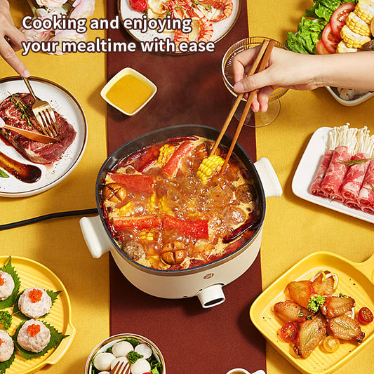 Factory Supply Hot Sale Kitchen 1300W Power Multi-functional Pot Non Stick Mini Electric Cooker Boiling Cooking Pot 3L-海智集-