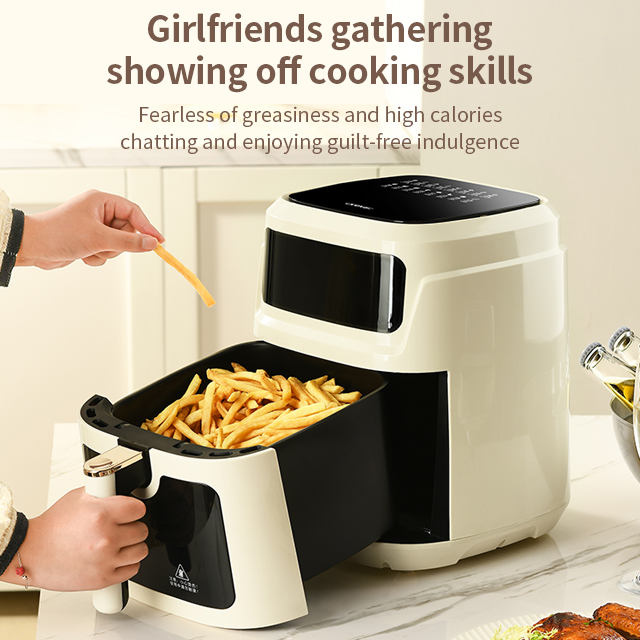 5L High Quality Smart Panoramic view Air fryer Household Or Commercial Use Hot Electric Air fryer Oven For Kitchen-海智集-