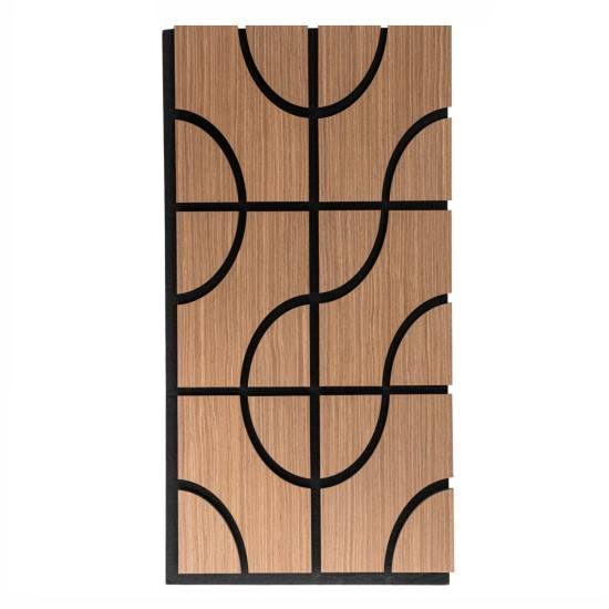 Interior Decor Acoustic Wood Slat Wall Panels with Veneer Finish Polyester Acoustic Panels for Sound Absorption for Apartments-海智集-