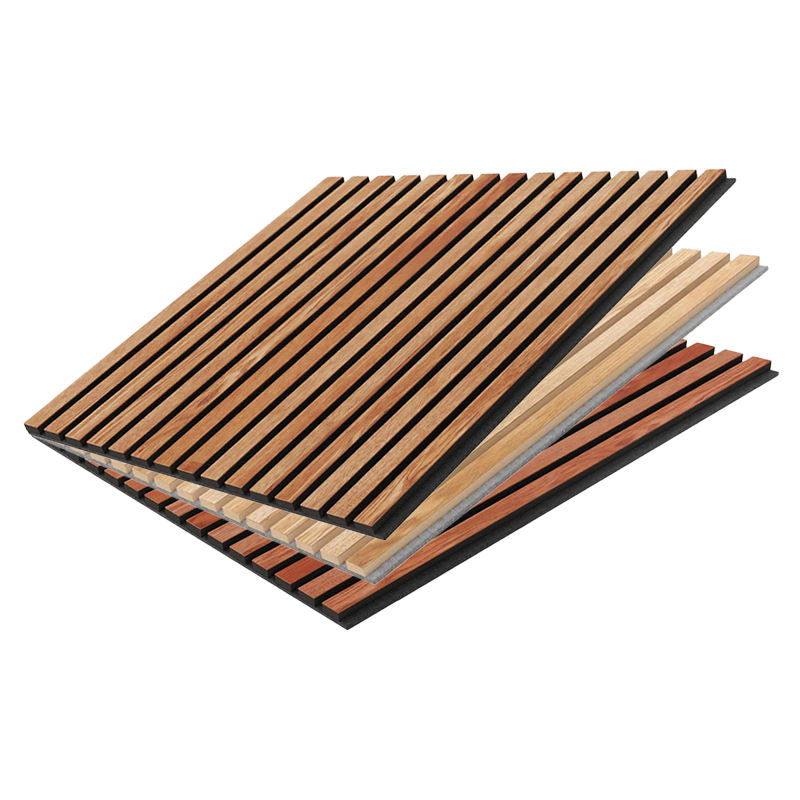 Modern Custom Sizes Wood Slat Acoustic Panels 600x600mm MDF Wall Decoration Noise Reduction for Living Room Hotel Hall Acoustic-海智集-