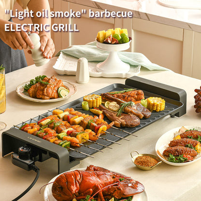 Barbecue Electric Grill Pan Non Stick Electric Barbecue Plate for Meat Hot Selling 110V Smokeless Iron OEM PTFE Household 220-海智集-