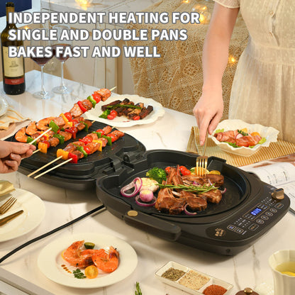 BBQ Grill Household Kitchen Appliances Baking Machine Grill Electric Smokeless Meat Pan Contact Grill-海智集-
