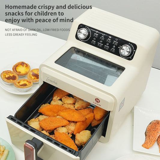 Hot sale 7L Visual window drawer No flip needed 360 Cyclone heat Home Kitchen Easy Cooking Nonstick Electric Air Fryer-海智集-