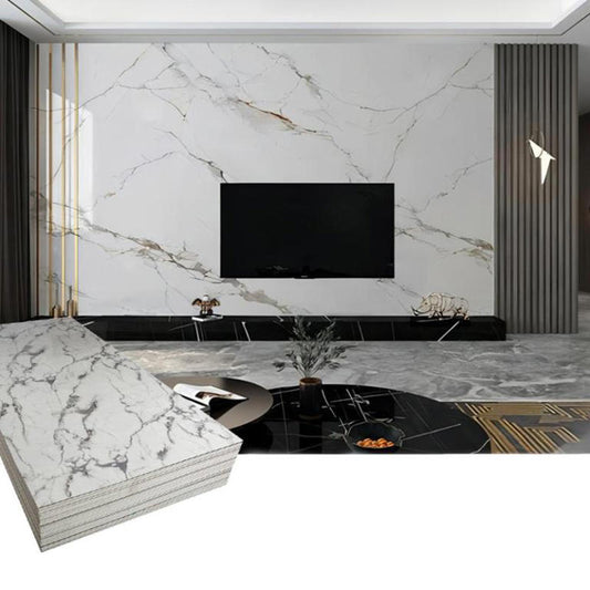 High Quality Waterproof Bedroom Living Room Uv Marble Sheet Interior Decoration Marble Pvc Panel Wall Custom Pvc Wall Panel-海智集-