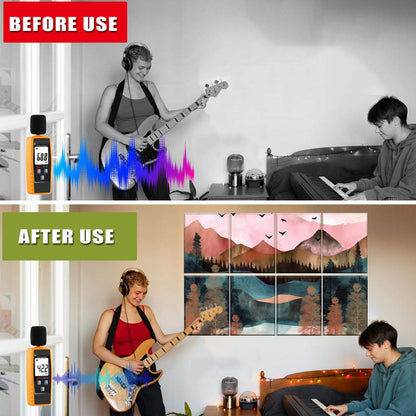 Modern Self Adhesive Wall Panels Polyester Printed Decorative Art Acoustic Panels Bedroom Living Room-海智集-