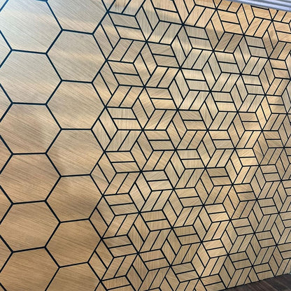 Hot-selling self-adhesive hexagonal acoustic wooden wall panels for interior decoration-海智集-