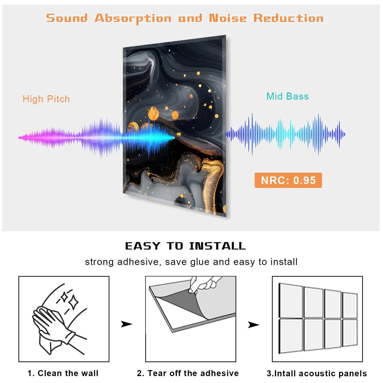 Eco Friendly Sound Absorbing UV Art Acoustic Panel for Home Office Studio-海智集-