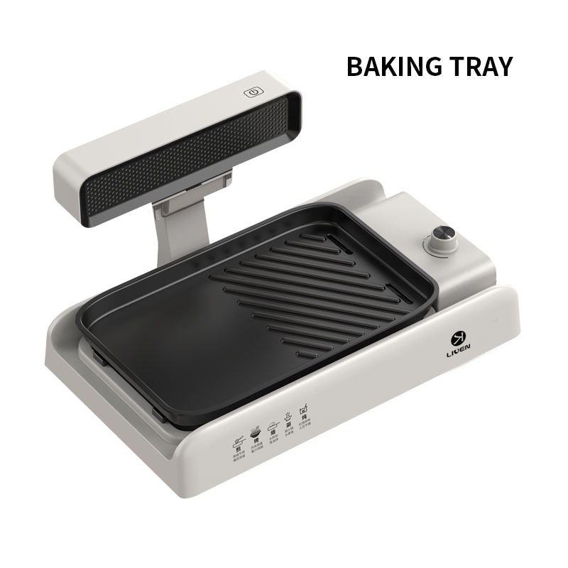 Smokeless barbecue grill Square Stainless Steel Upper with three pots Smoke Exhaust Smokeless Barbecue Grill-海智集-