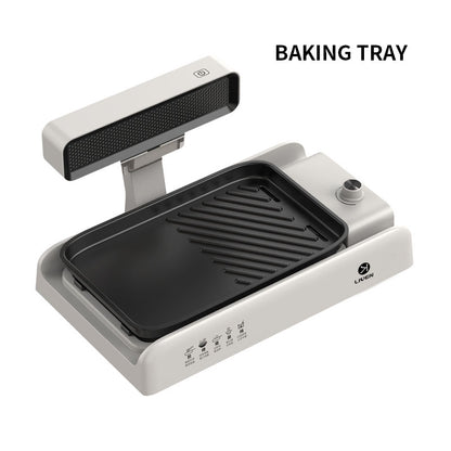Smokeless barbecue grill Square Stainless Steel Upper with three pots Smoke Exhaust Smokeless Barbecue Grill-海智集-