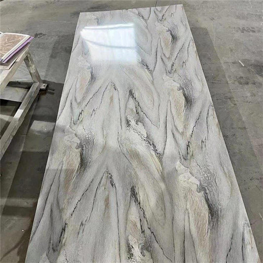 High Quality Bedroom Living Room 3d Uv Marble Sheet Uv Marble Wall Panel Easy Installation Custom Pvc Wall Panel-海智集-
