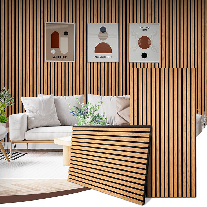1200mmx600mm Interior Wood Veneer Soundproof Wooden Wall Panel Custom Modern Acoustic Panels-海智集-