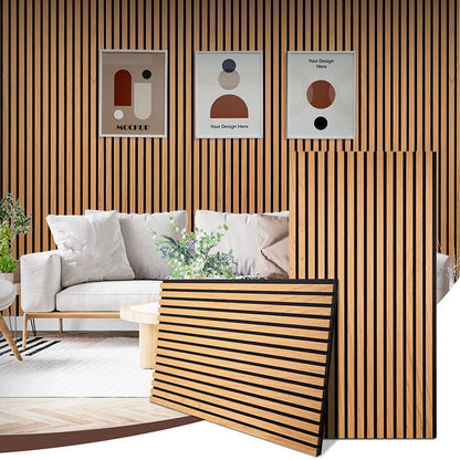 1200mmx600mm Interior Wood Veneer Soundproof Wooden Wall Panel Custom Modern Acoustic Panels-海智集-