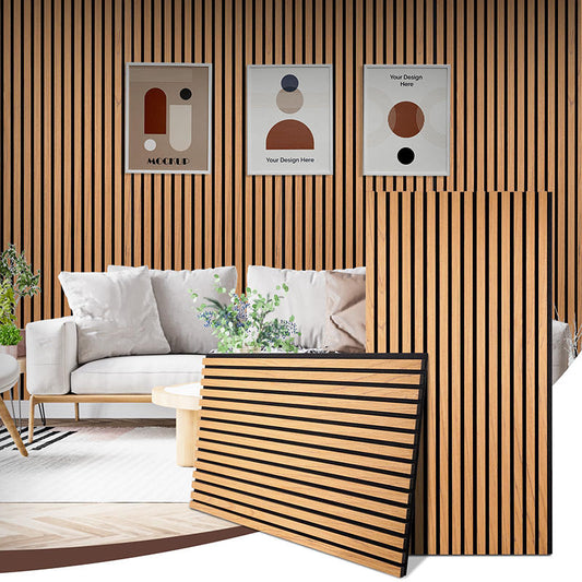 1200mmx600mm Interior Wood Veneer Soundproof Wooden Wall Panel Custom Modern Acoustic Panels-海智集-