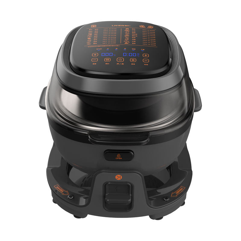 Household Smart 6L Electric Digital Control 360 degree Automatic Rotation Drum-type Design Air Fryer-海智集-