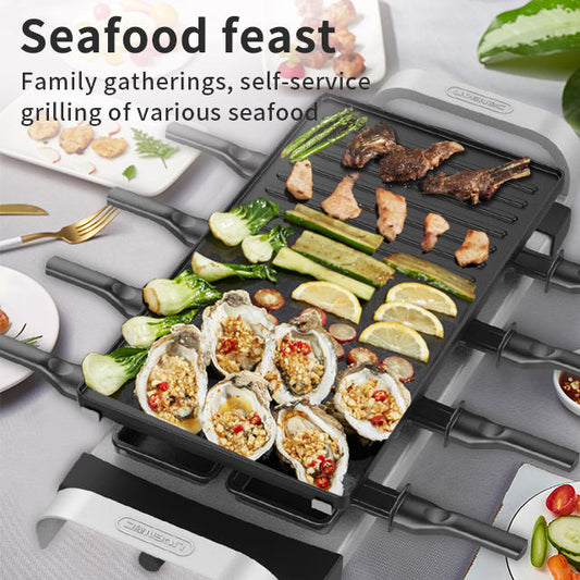 Factory direct sale indoor counter tops electric smokeless bbq grill 1200W electric grill plate smokeless-海智集-