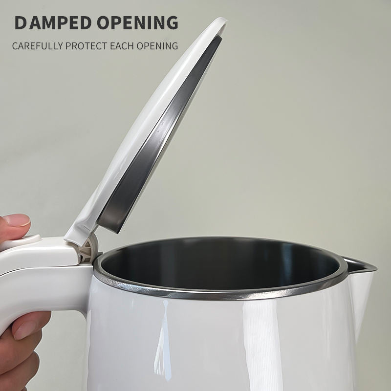Electric kettle double layer outside plastic inside stainless steel 1.7 Liter seamless inner tank 360 degree rotational base-海智集-