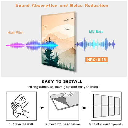 Professional Self Adhesive Wall Panels 16x12 Inches Art Acoustic Panel for Home-海智集-