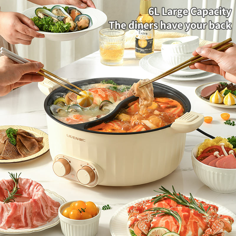 Wholesale Household multipurpose 2000W electric cooking pot portable Multi-function electric hot pot-海智集-
