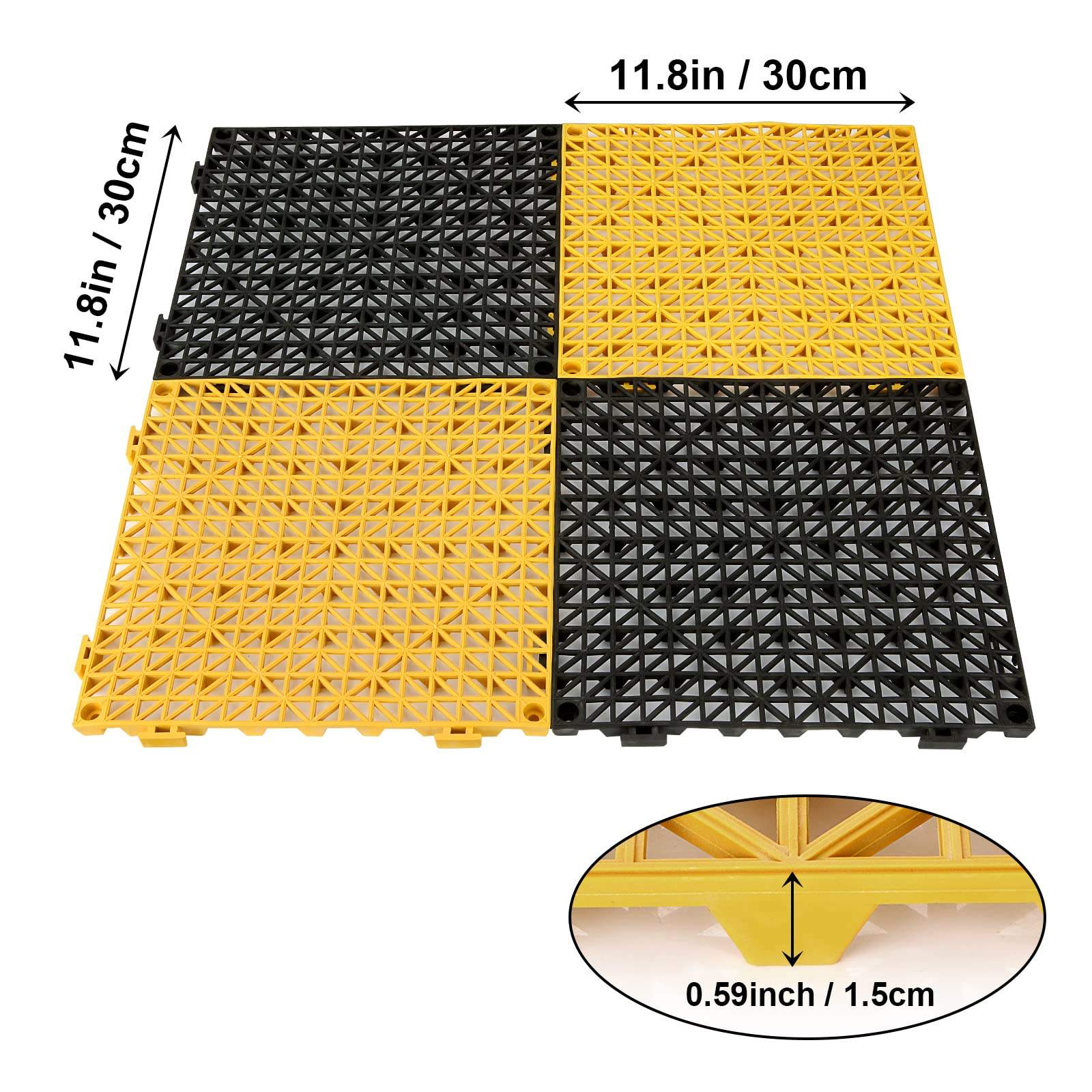 Premium Plastic Interlocking Modular Flooring Tile Easy Install PP Suspended Floor Waterproof Plastic Flooring for Outdoor-海智集-
