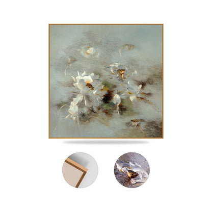 High Quality Embroidery Craft Water Lily Living Room Decoration Wall Paintings Custom Luxurious Home Wall Hanging Art Painting-海智集-