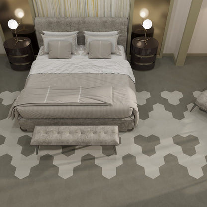 Self Adhesive Waterproof Vinyl Floor Panel Tile Hexagon Design for Home Office Bathroom-海智集-
