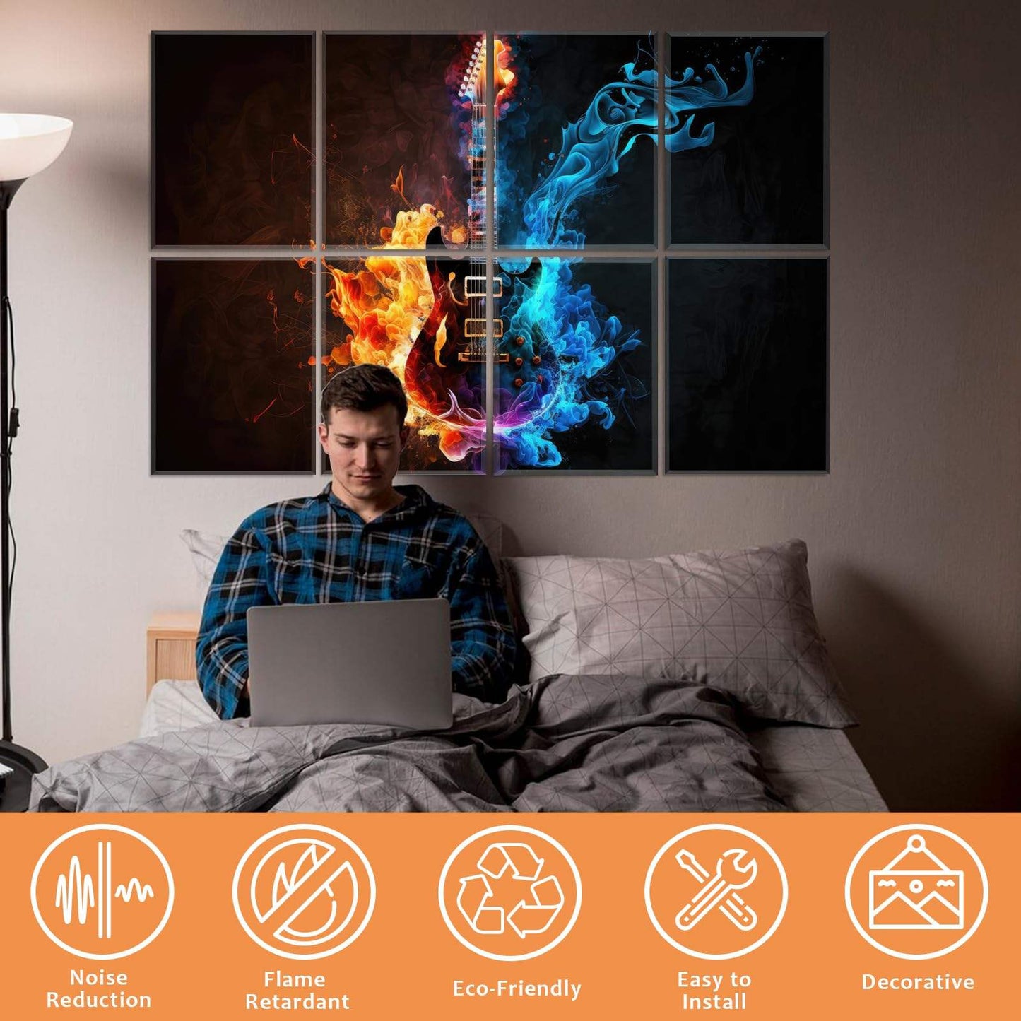 Soundproof Wall Panels Decorative Soundproofing Padding Acoustical Treatment for Studio Home Office-海智集-