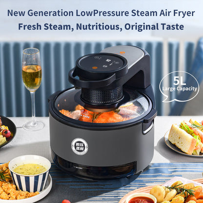 HouseholdAir FryerNon-stick Cooking Surface 120-240 V 1400W Digital Air Fryer With 5L Large Capacity and 8 Cooking Functions-海智集-